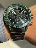 Tag Heuer Carrera Chronograph 44mm Green Dial Silver Steel Strap Watch for Men - CBN2A1N.BA0643 Authentic Buy Shop Now