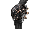 Tag Heuer Carrera Chronograph Black Dial Black Leather Strap Watch for Men - CBN2A5A.FC6481 Authentic Buy Shop Now
