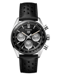 Tag Heuer Carrera Automatic Chronograph Black Dial Black Leather Strap Watch for Men - CBS2210.FC6534 Authentic Buy Shop Now