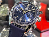 Tag Heuer Carrera Chronograph Blue Dial Blue Leather Strap Watch for Men - CBS2212.FC6535 Authentic Buy Shop Now