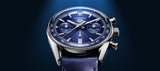 Tag Heuer Carrera Chronograph Blue Dial Blue Leather Strap Watch for Men - CBS2212.FC6535 Authentic Buy Shop Now