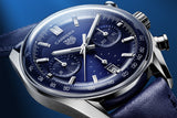 Tag Heuer Carrera Chronograph Blue Dial Blue Leather Strap Watch for Men - CBS2212.FC6535 Authentic Buy Shop Now