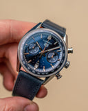 Tag Heuer Carrera Chronograph Blue Dial Blue Leather Strap Watch for Men - CBS2212.FC6535 Authentic Buy Shop Now