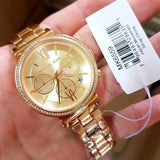 Michael Kors Sofie Chronograph Quartz Gold Dial Gold Steel Strap Watch For Women - MK6559 Authentic Buy Shop Now