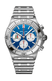Breitling Chronomat B01 42 Six Nations Italy Blue Dial Silver Steel Strap Watch for Men - AB0134A41C1A1 Authentic Buy Shop Now