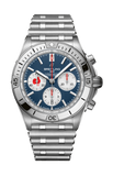 Breitling Chronomat B01 42 Six Nations France Blue Dial Silver Steel Strap Watch for Men - AB0134A81C1A1 Authentic Buy Shop Now