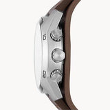 Fossil Coachman Chronograph Silver Dial Brown Leather Strap Watch for Men - CH2565 Authentic Buy Shop Now