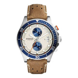 Fossil Wakefield Chronograph Cream Dial Brown Leather Strap Watch for Men - CH2951 Authentic Buy Shop Now