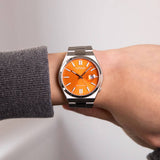 Citizen Tsuyosa Automatic Orange Dial Silver Steel Strap Watch For Men - NJ0151-88Z Authentic Buy Shop Now