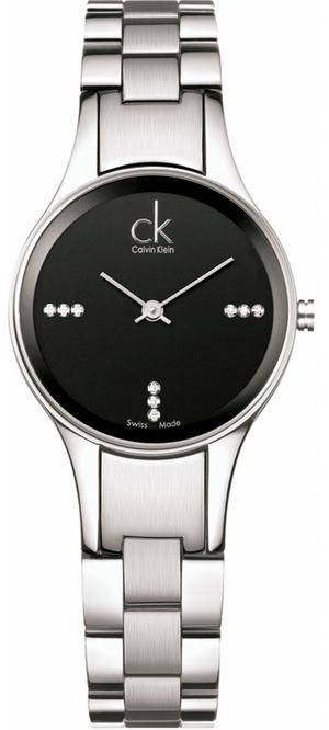 Calvin Klein Simplicity Diamonds Black Dial Silver Steel Strap Watch for Women - K4323102 Authentic Buy Shop Now