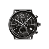 Calvin Klein Post Minimal Chronograph Black Dial Black Leather Strap Watch for Men - K7627401 Authentic Buy Shop Now