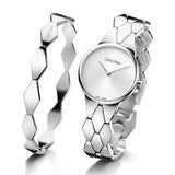 Calvin Klein Snake Silver Dial Silver Steel Strap Watch For Women - K6E23146 Authentic Buy Shop Now