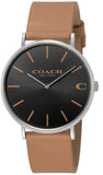 Coach Charles Black Dial Brown Leather Strap Watch for Men - 14602155 Authentic Buy Shop Now