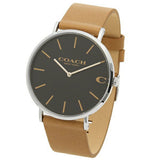 Coach Charles Black Dial Brown Leather Strap Watch for Men - 14602155 Authentic Buy Shop Now