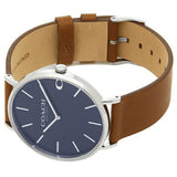 Coach Charles Blue Dial Brown Leather Strap Watch for Men - 14602151 Authentic Buy Shop Now