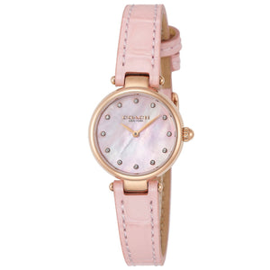 Coach Hayley Mother of Pearl Pink Dial Pink Leather Strap Watch for Women - 14503537 Authentic Buy Shop Now