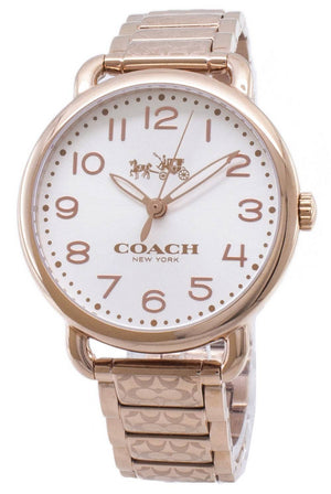 Coach Delancey White Dial Rose Gold Steel Strap Watch for Women - 14502497 Authentic Buy Shop Now