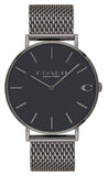 Coach Charles Black Dial Grey Mesh Bracelet Watch for Men - 14602145 Authentic Buy Shop Now