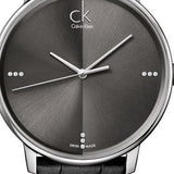 Calvin Klein Accent Black Dial Black Leather Strap Watch for Men - K2Y2X1CU Authentic Buy Shop Now