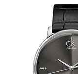 Calvin Klein Accent Black Dial Black Leather Strap Watch for Men - K2Y2X1CU Authentic Buy Shop Now