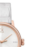 Calvin Klein Accent White Dial White Leather Strap Watch for Women - K2Y2Y6KW Authentic Buy Shop Now
