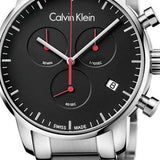 Calvin Klein City Chronograph Black Dial Silver Steel Strap Watch for Men - K2G27141 Authentic Buy Shop Now