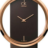 Calvin Klein Glam Transparent Dial Brown Leather Strap Watch for Women - K9423303 Authentic Buy Shop Now