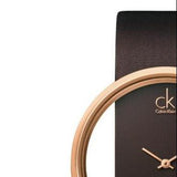 Calvin Klein Glam Transparent Dial Brown Leather Strap Watch for Women - K9423303 Authentic Buy Shop Now