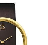 Calvin Klein Glam Transparent Dial Brown Leather Strap Watch for Women - K9423503 Authentic Buy Shop Now