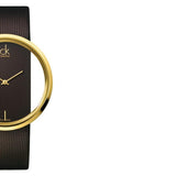 Calvin Klein Glam Transparent Dial Brown Leather Strap Watch for Women - K9423503 Authentic Buy Shop Now