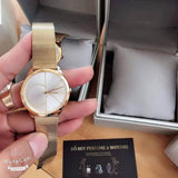 Calvin Klein Minimal Silver Dial Gold Mesh Bracelet Watch for Women - K3M22526 Authentic Buy Shop Now