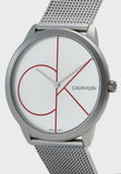Calvin Klein Minimal White Dial Silver Mesh Bracelet Watch for Men - K3M51152 Authentic Buy Shop Now