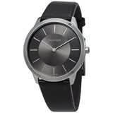 Calvin Klein Minimal Black Dial Black Leather Strap Watch for Men - K3M211C4 Authentic Buy Shop Now