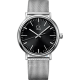 Calvin Klein Surround Black Dial Silver Mesh Bracelet Watch for Men - K3W21121 Authentic Buy Shop Now