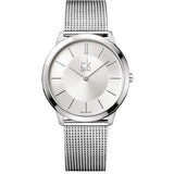Calvin Klein Minimal White Dial Silver Mesh Bracelet Watch for Men - K3M22126 Authentic Buy Shop Now