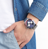 Guess Odyssey Multifunction Blue Dial Silver Steel Strap Watch For Men - W1107G2 Authentic Buy Shop Now