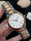Michael Kors Slim Runway White Dial Two Tone Steel Strap Watch for Women - MK3204 Authentic Buy Shop Now