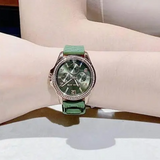 Michael Kors Mini Pilot Chronograph Green Dial Green Silicone Strap Watch For Women - MK7421 Authentic Buy Shop Now