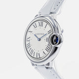 Cartier Ballon Bleu De Cartier Silver Dial White Leather Strap Watch for Women - W6920086 Authentic Buy Shop Now