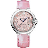 Cartier Ballon Bleu De Cartier Pink Dial Pink Leather Strap Watch for Women - WSBB0007 Authentic Buy Shop Now