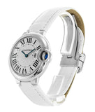 Cartier Ballon Bleu De Cartier Silver Dial White Leather Strap Watch for Women - W6920086 Authentic Buy Shop Now