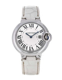 Cartier Ballon Bleu De Cartier Silver Dial White Leather Strap Watch for Women - W6920086 Authentic Buy Shop Now