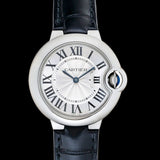 Cartier Ballon Bleu De Cartier Silver Dial Black Leather Strap Watch for Women - WSBB0034 Authentic Buy Shop Now