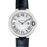 Cartier Ballon Bleu De Cartier Silver Dial Black Leather Strap Watch for Women - WSBB0034 Authentic Buy Shop Now