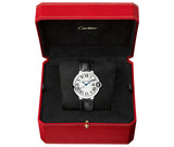 Cartier Ballon Bleu De Cartier Silver Dial Black Leather Strap Watch for Women - WSBB0028 Authentic Buy Shop Now