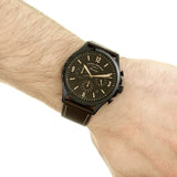 Fossil Forrester Chronograph Black Dial Brown Leather Strap Watch for Men - FS5608 Authentic Buy Shop Now