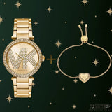 Michael Kors Parker Pave Gold Dial Gold Steel Strap Watch for Women - MK6659 Authentic Buy Shop Now