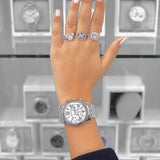 Michael Kors Lexington Silver Dial Silver Steel Strap Watch for Women - MK5555 Authentic Buy Shop Now
