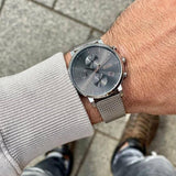 Hugo Boss Integrity Grey Dial Silver Mesh Bracelet Watch for Men - 1513807 Authentic Buy Shop Now
