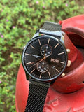 Hugo Boss Associate Black Dial Black Mesh Bracelet Watch for Men - 1513811 Authentic Buy Shop Now